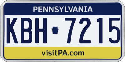PA license plate KBH7215