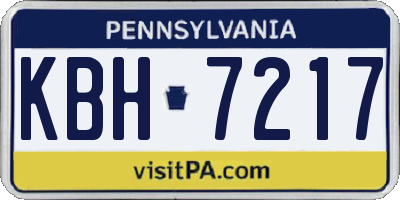 PA license plate KBH7217
