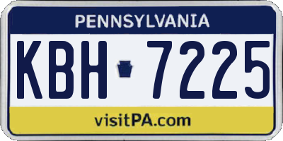 PA license plate KBH7225