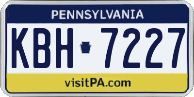 PA license plate KBH7227