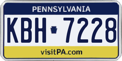 PA license plate KBH7228