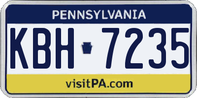 PA license plate KBH7235