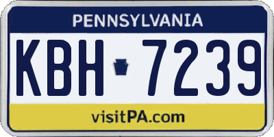 PA license plate KBH7239