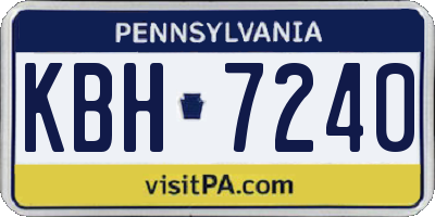 PA license plate KBH7240