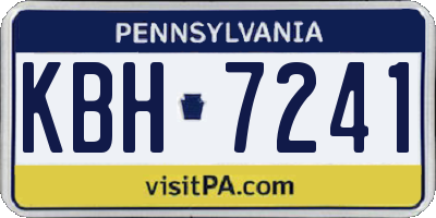 PA license plate KBH7241