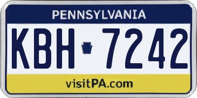 PA license plate KBH7242