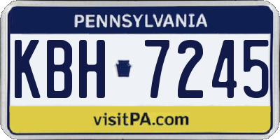 PA license plate KBH7245