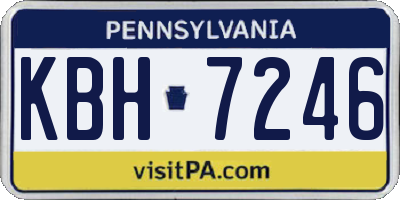 PA license plate KBH7246