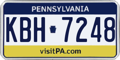 PA license plate KBH7248