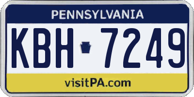 PA license plate KBH7249