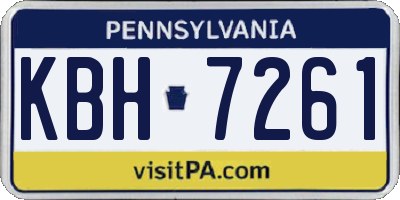 PA license plate KBH7261