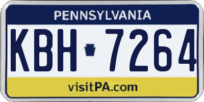 PA license plate KBH7264
