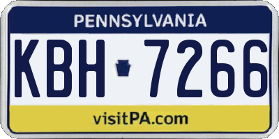 PA license plate KBH7266