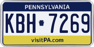 PA license plate KBH7269