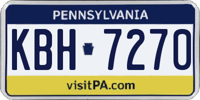 PA license plate KBH7270