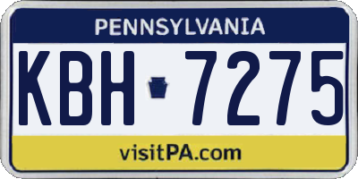 PA license plate KBH7275