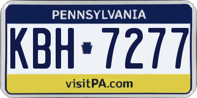 PA license plate KBH7277
