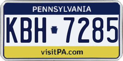 PA license plate KBH7285