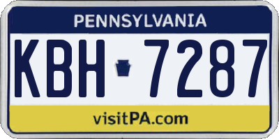 PA license plate KBH7287