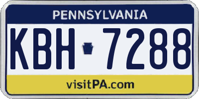 PA license plate KBH7288