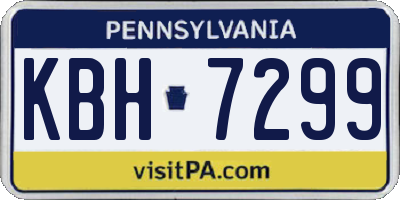PA license plate KBH7299