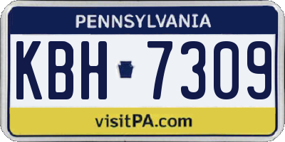 PA license plate KBH7309
