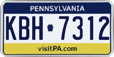PA license plate KBH7312