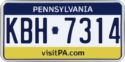 PA license plate KBH7314