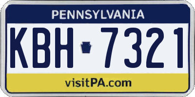PA license plate KBH7321
