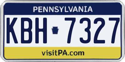 PA license plate KBH7327