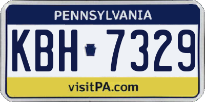 PA license plate KBH7329