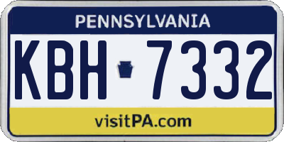 PA license plate KBH7332