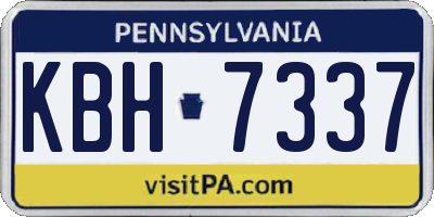 PA license plate KBH7337