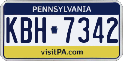 PA license plate KBH7342