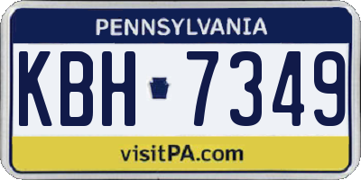 PA license plate KBH7349