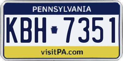 PA license plate KBH7351