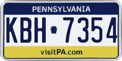PA license plate KBH7354