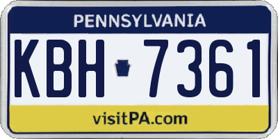 PA license plate KBH7361