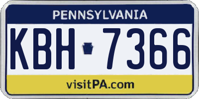 PA license plate KBH7366