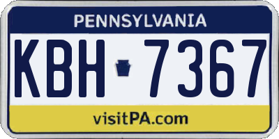 PA license plate KBH7367