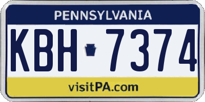 PA license plate KBH7374