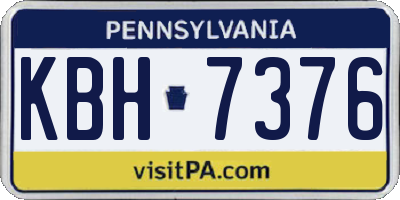 PA license plate KBH7376