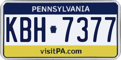 PA license plate KBH7377