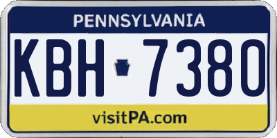 PA license plate KBH7380