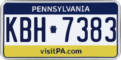 PA license plate KBH7383
