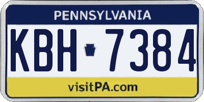 PA license plate KBH7384