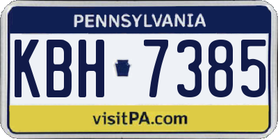 PA license plate KBH7385