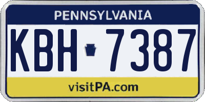 PA license plate KBH7387