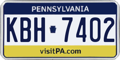PA license plate KBH7402