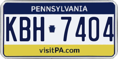 PA license plate KBH7404